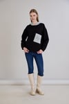 Sortie CollectionTriko Garnili Kapüşonlu Üç İplik Sweatshirt Siyah
