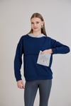 Sortie CollectionTriko Garnili Kapüşonlu Üç İplik Sweatshirt İndigo