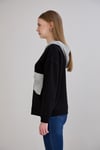 Sortie CollectionTriko Garnili Kapüşonlu Üç İplik Sweatshirt Siyah