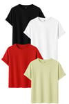 Premium 4'lü Basic Tişört Seti - %100 Pamuklu ve Standart Kalıp