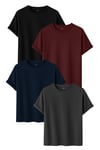 Premium 4'lü Basic Tişört Seti - %100 Pamuklu ve Standart Kalıp