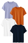 Premium 4'lü Basic Tişört Seti - %100 Pamuklu ve Standart Kalıp
