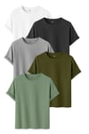 Premium 5'li Basic Tişört Seti - %100 Pamuklu ve Standart Kalıp