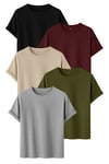 Premium 5'li Basic Tişört Seti - %100 Pamuklu ve Standart Kalıp