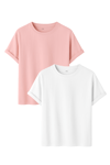 Premium Kadın 2'li Basic Tişört Seti - %100 Pamuklu ve Standart Kalıp