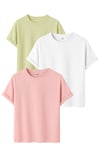 Premium Kadın 3'lü Basic Tişört Seti - %100 Pamuklu ve Standart Kalıp