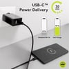 100W'a kadar USB-C PD şarj ve senkronizasyon kablosu, siyah