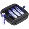 4x AAA 1.5V 1100mWh tipik olarak 700mAh lityum iyon pil, yalnızca özel bir şarj cihazıyla şarj edilebilir