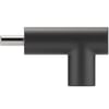 Adaptör USB-C - USB-C 90 derece açı, USB-C fişine açılı siyah USB-C soketi