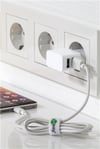 Çift USB şarj cihazı 2.4 A, 2x USB çıkışı, beyaz