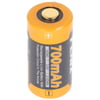 CR123 A Li-ion pil şarj edilebilir 3,7 volt min. 700mAh, tipik olarak 760mAh, maks. 820mAh, AkkuShop taşıma kutusuyla 35x16mm
