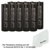 Ekstra güçlü performansa sahip 10 Panasonic eneloop pro Ni-MH pil, AA Mignon, 2500mAh ve AccuCell AccuSafe