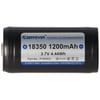 Keeppower 18350 - 1200mAh, 3.6V - 3.7V Li-ion pil korumalı, boyutlar not yaklaşık 39x18,6 mm