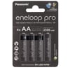 Panasonic eneloop pro, önceden şarj edilmiş, perakende blister (4'lü paket) BK-3HCDE/4BE şarj edilebilir pil NiMH, Mignon, AA, HR06, 1.2V ve 2500mAh 5410853064152
