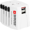 Skross World Adapter MUV USB - tüm topraklanmamış cihazlar için uygundur (2 pinli), entegre çift USB şarj cihazı ile