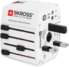 Skross World Adapter MUV USB - tüm topraklanmamış cihazlar için uygundur (2 pinli), entegre çift USB şarj cihazı ile