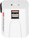 Skross World Adapter MUV USB - tüm topraklanmamış cihazlar için uygundur (2 pinli), entegre çift USB şarj cihazı ile