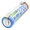 U şekilli lehim etiketi ile Panasonic Mignon AA NiMH pil HR-3U 2700mAh
