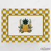 35x50 cm 3D Nakış Efektli Ananas Kırlent Kumaşı
