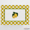 35x50 cm 3D Nakış Efektli Limon Kırlent Kumaşı