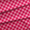 Ahududu Kırmızısı / Pembe Damalı Kumaş