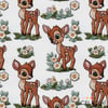 Bambi Ceylan Desenli 3D Nakış Efektli Kumaş