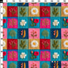 Botanik Patchwork 3D Nakış Efektli Kumaş