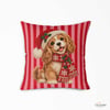 Cavalier King Charles Yılbaşı Kırlent Kumaşı