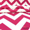 Fuşya Beyaz Zigzag (Chevron) Kumaş