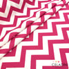 Fuşya Beyaz Zigzag (Chevron) Kumaş