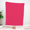 Fuşya / Pembe 2x2 cm Çizgili Kumaş