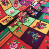Kanaviçe Patchwork Desenli Kumaş
