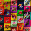 Kanaviçe Patchwork Desenli Kumaş