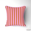 Kiremit / Açık Pembe 2x2 cm Çizgili Kumaş