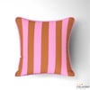 Kiremit / Açık Pembe 5x5 cm Çizgili Kumaş