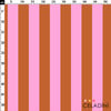 Kiremit / Açık Pembe 5x5 cm Çizgili Kumaş