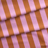 Kiremit / Açık Pembe 5x5 cm Çizgili Kumaş