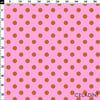 Kiremit / Açık Pembe Puantiyeli Kumaş
