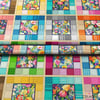 Kırkyama Patchwork Desenli Kumaş (Açık Zemin)