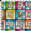 Kırkyama Patchwork Desenli Kumaş (Koyu Zemin)