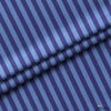 Lacivert / Denim Mavisi 2x2 cm Çizgili Kumaş