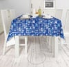 Mavi Beyaz Eskitme Denizci Patchwork Desenli Kumaş