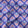 Modern Damask Çiçek Desenli Kumaş (Çivit Mavi)
