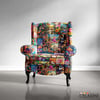 Modern Goblen Patchwork Desenli Kumaş