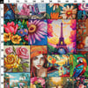 Modern Goblen Patchwork Desenli Kumaş