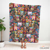 Modern Goblen Patchwork Desenli Kumaş