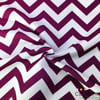 Mor Beyaz Zigzag (Chevron) Kumaş