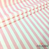 Pembe Beyaz 2x2 cm İnce Çizgili Kumaş