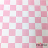 Pembe Beyaz Büyük Damalı Kumaş