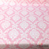 Pembe Beyaz Büyük Damask Desenli Kumaş